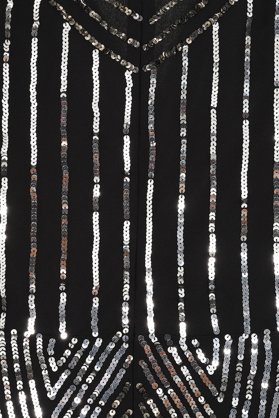 Hilda Black Sequin Midi Dress