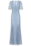 Irene Embellished Maxi Dress - Celestial Blue