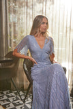 Irene Embellished Maxi Dress - Celestial Blue