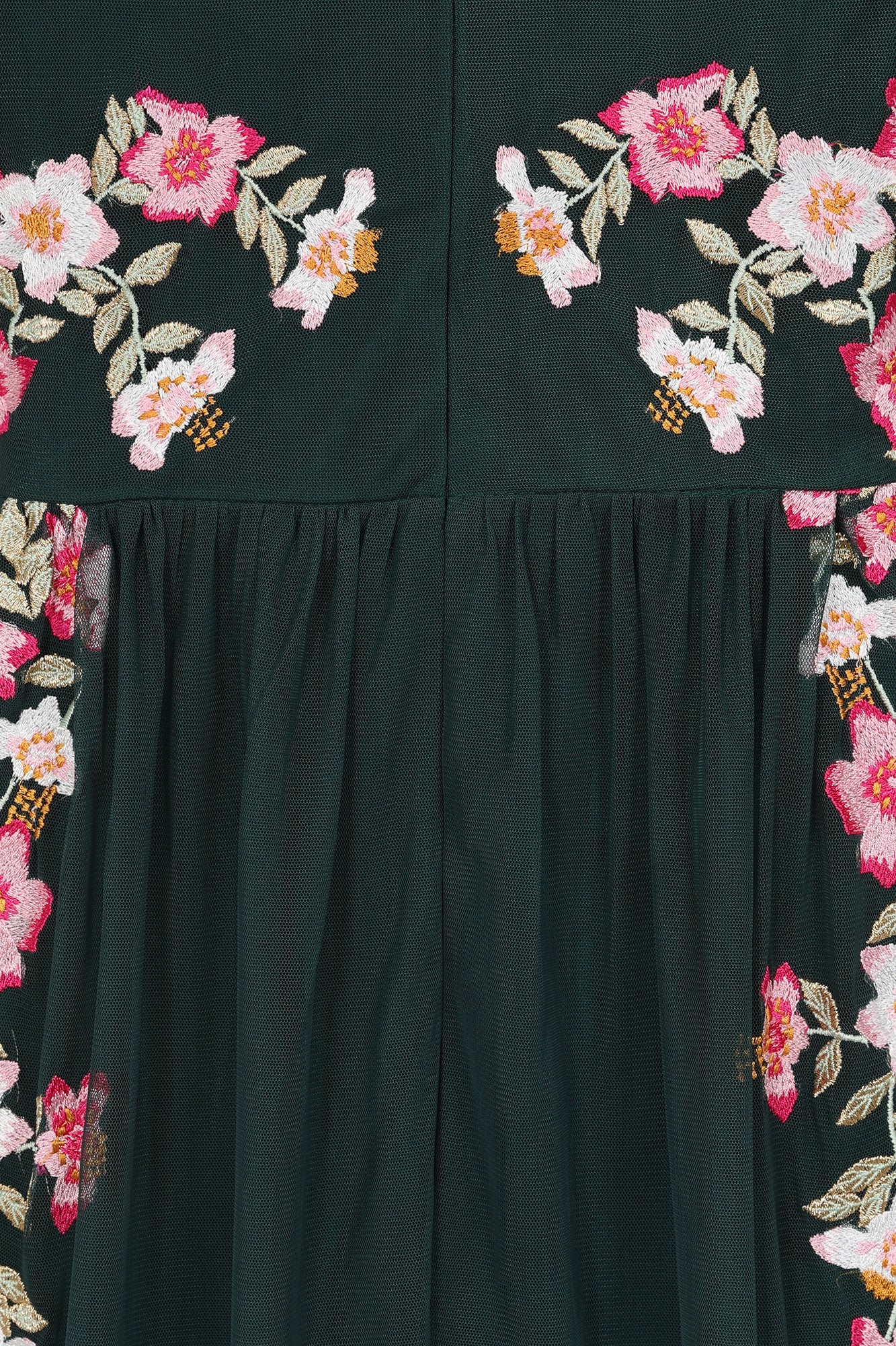 Jelena Green Floral Embroidered Midi Dress