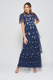 Jemima Floral Maxi Dress in Navy