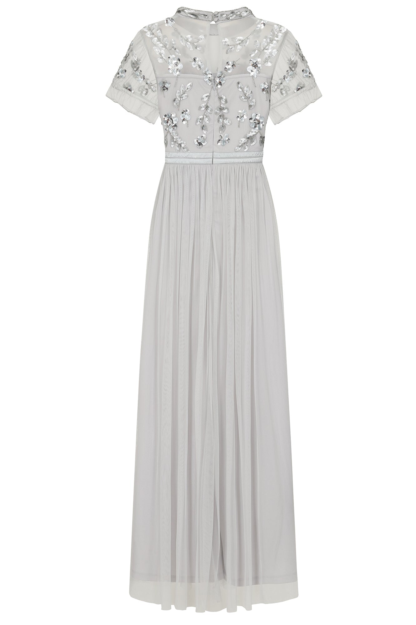 Joanne Vapor Grey Embellished Maxi Dress