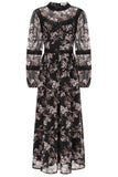 Jora Black Floral Print Maxi Dress