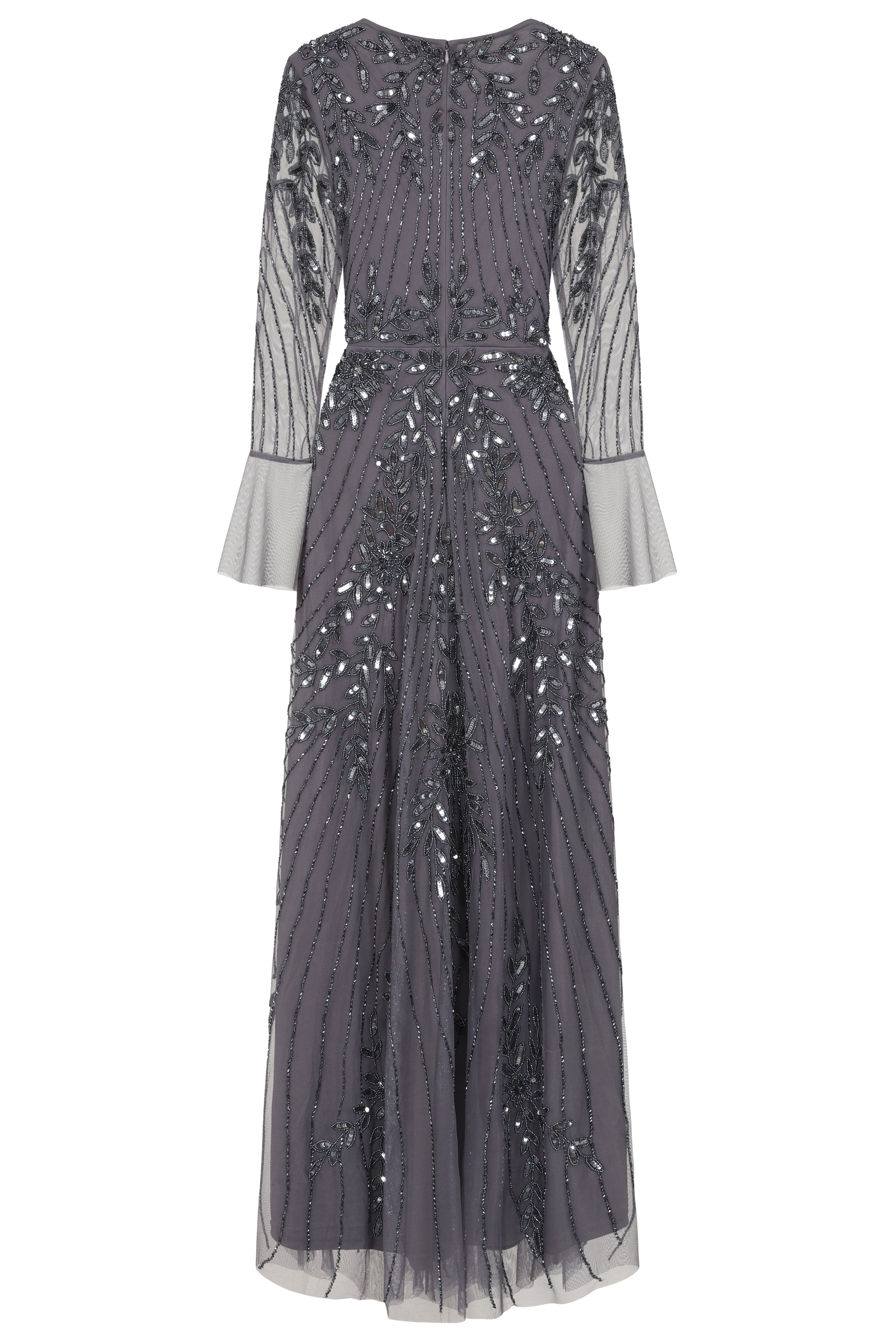 Jora Charcoal Embellished Maxi Dress