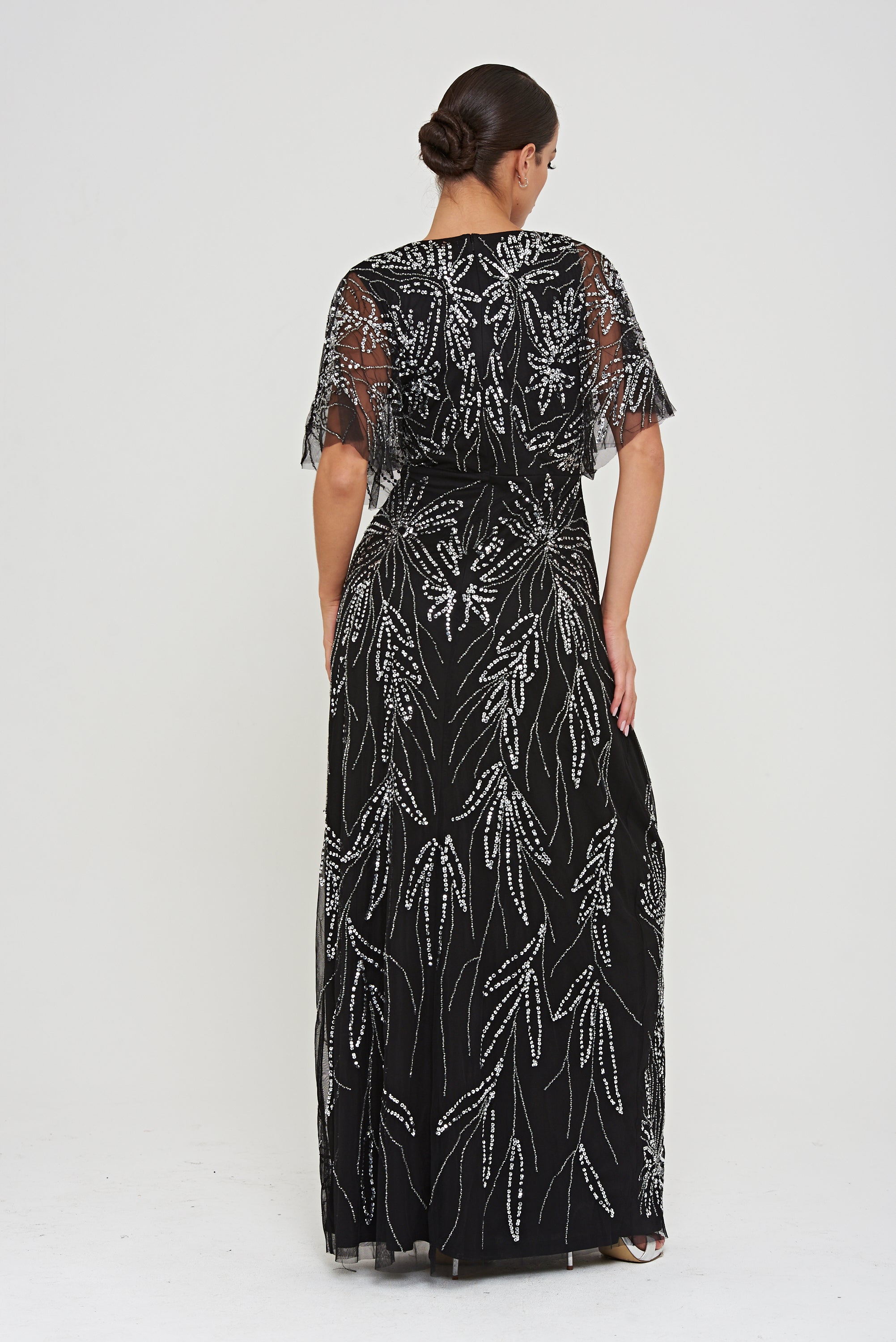 Josephine Black Embellished Maxi Dress