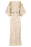 Judith Embellished Maxi Dress with Batwing Sleeves - Cream