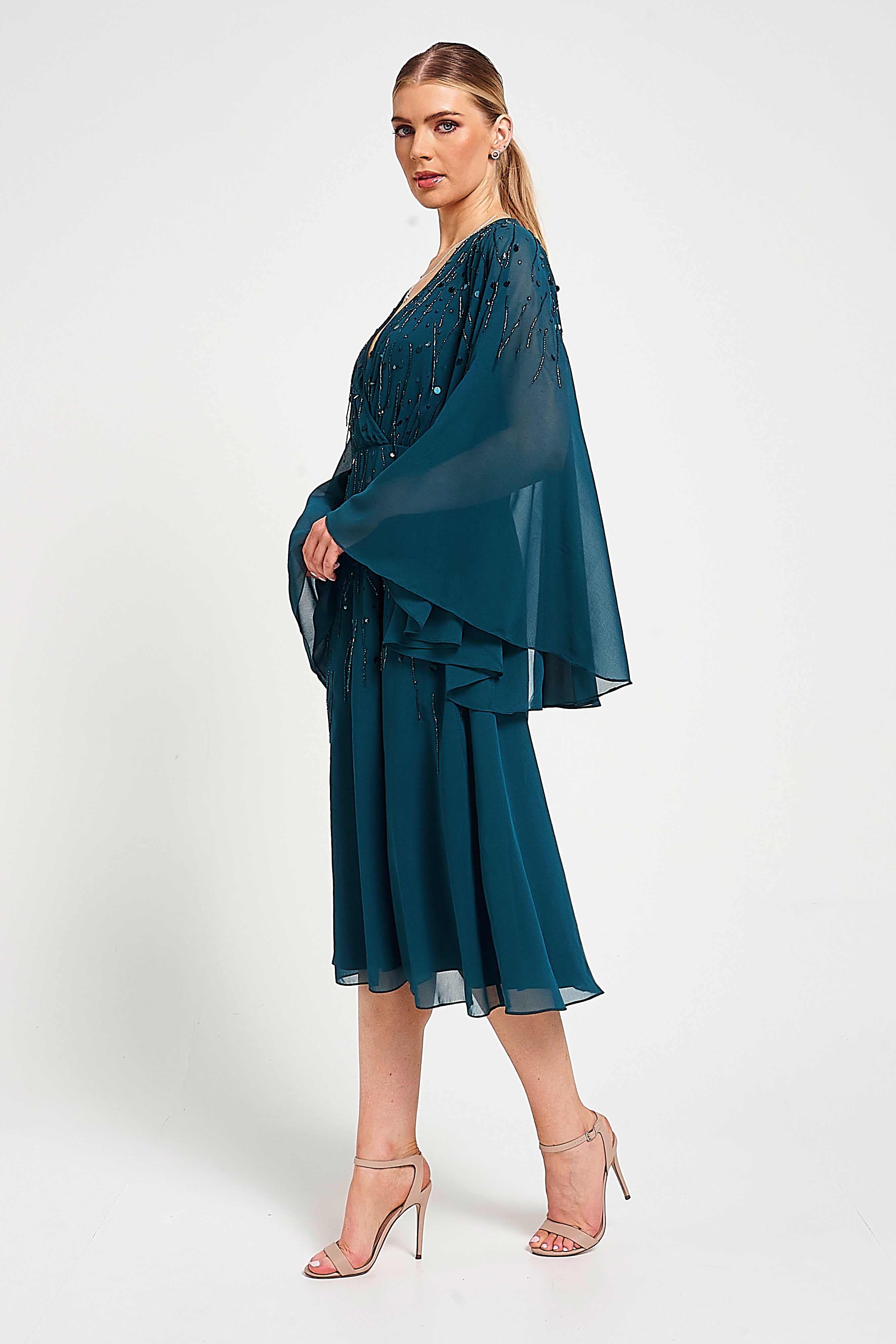 Katherine Green Embellished Midi Dress