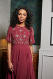 Kelby Embellished Midaxi Dress - Burgundy