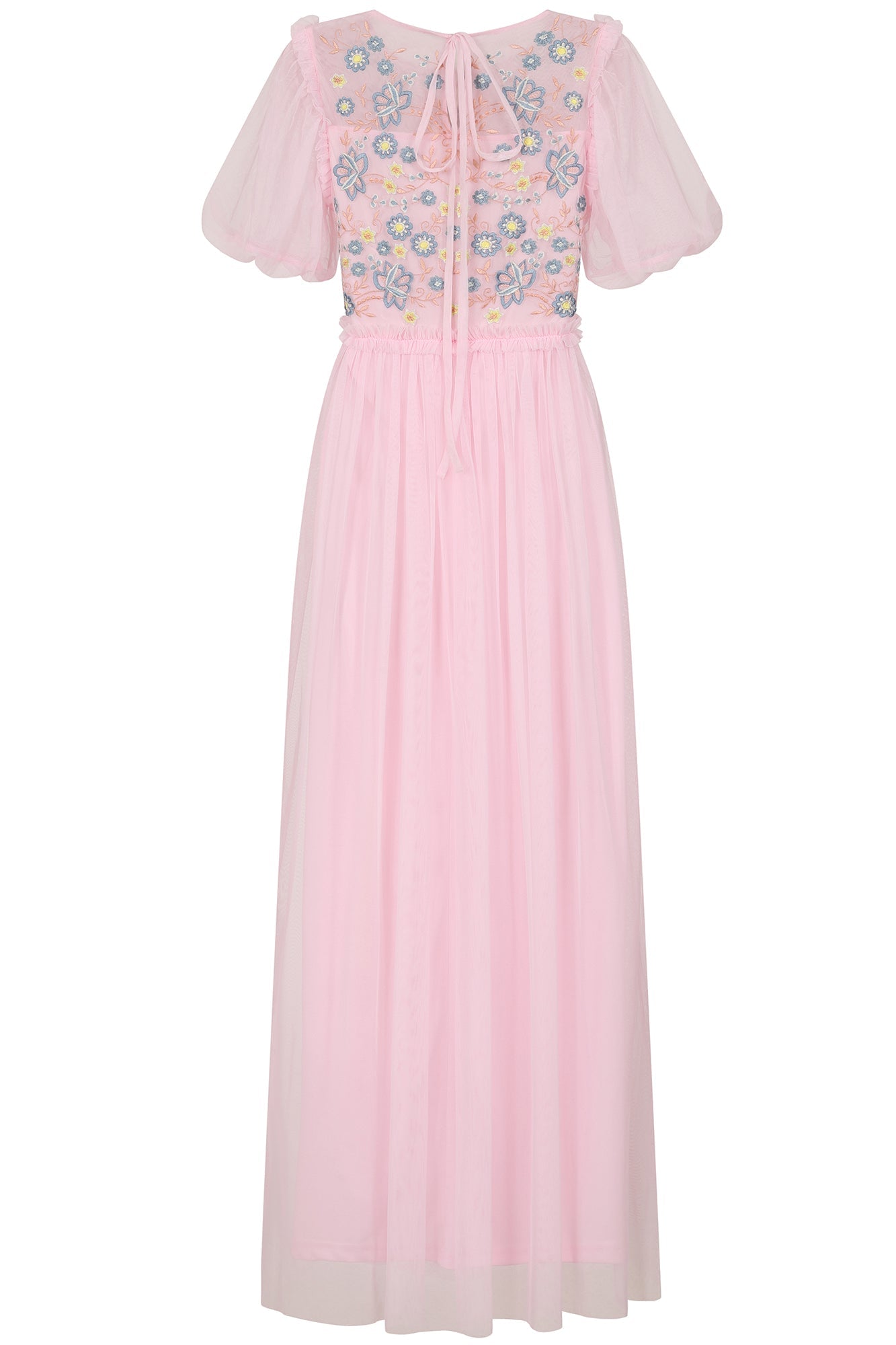 Laraline Floral Embroidered Maxi Dress in Blush