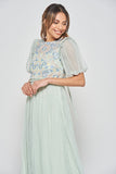 Laraline Green Floral Maxi Dress