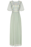 Laraline Green Floral Maxi Dress