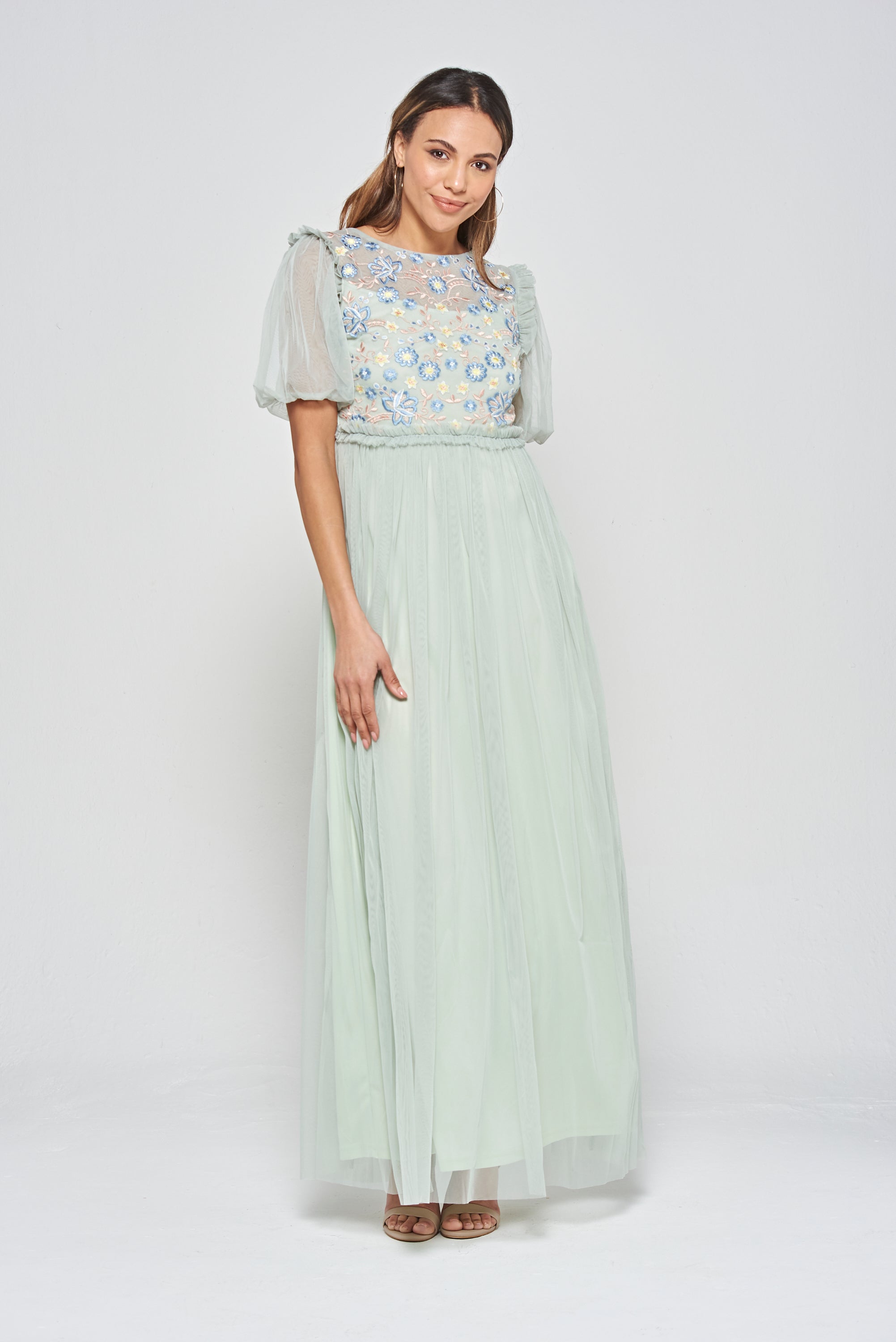 Laraline Green Floral Maxi Dress