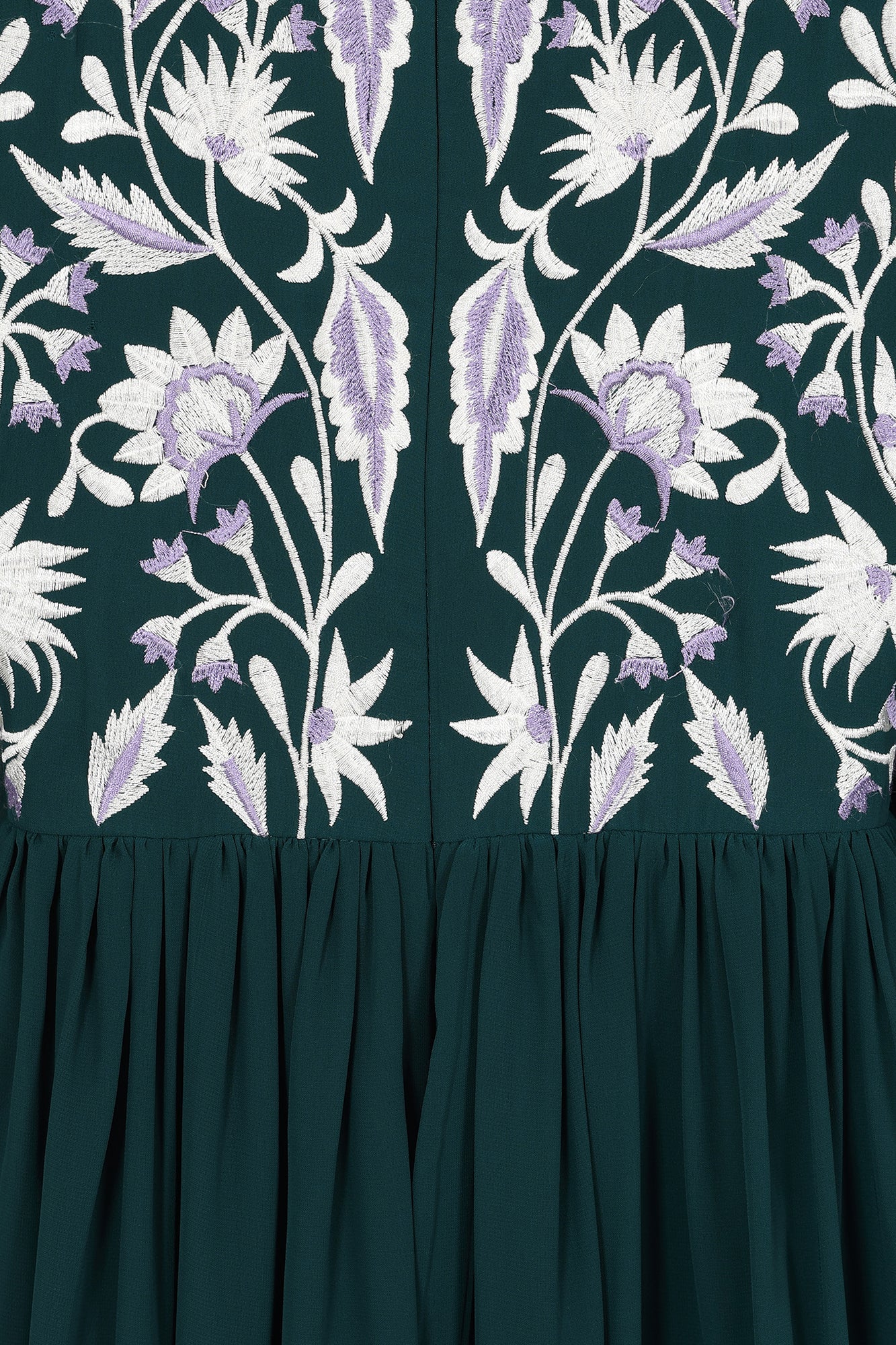 Laurel Teal Floral Embroidered Maxi Dress