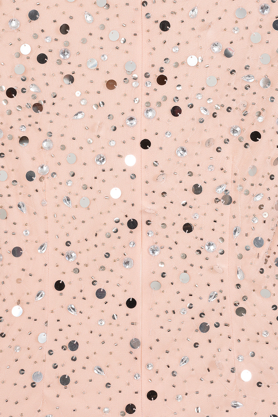 Leah Blush Sequin Midi Dress