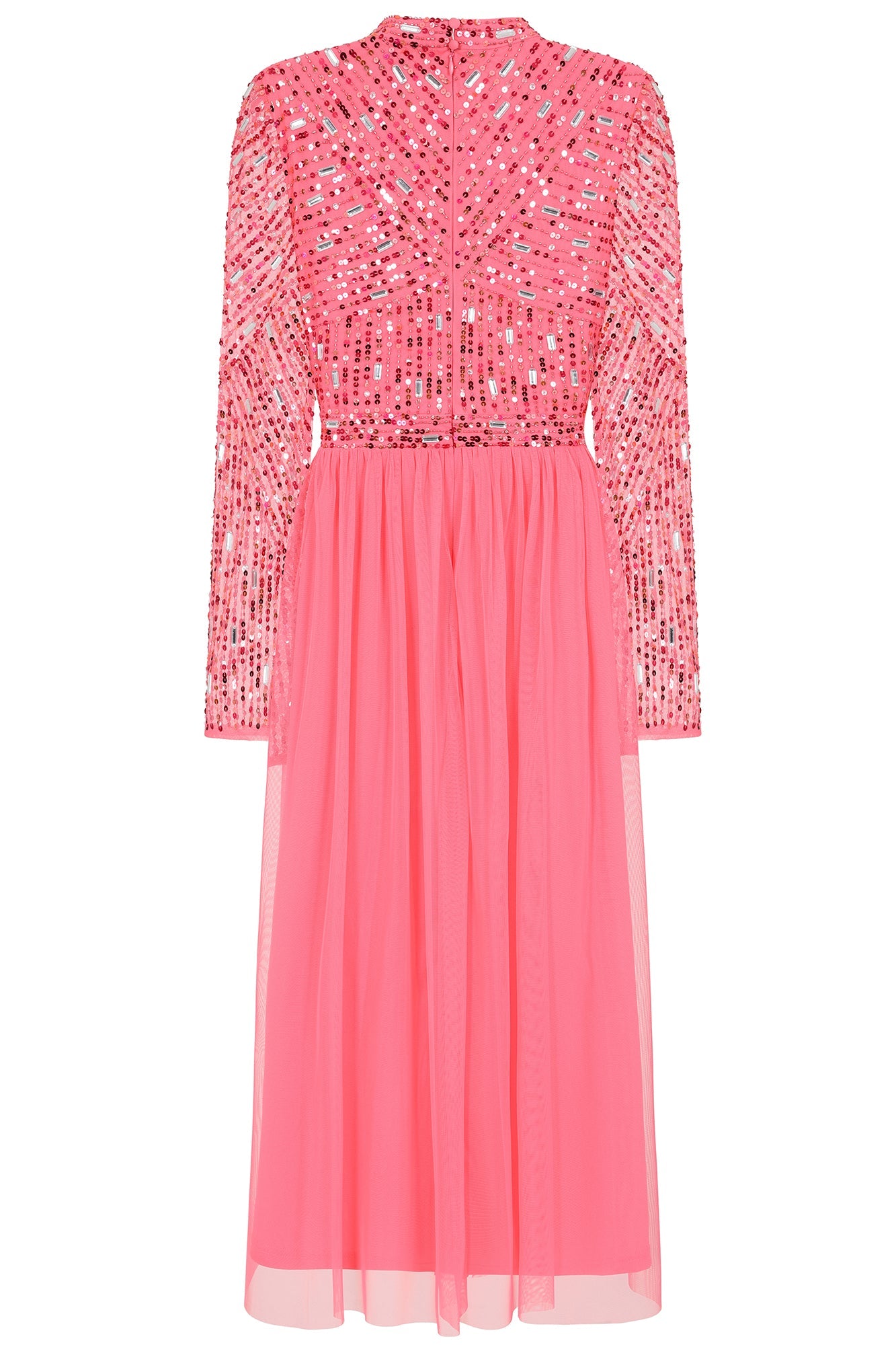 Lela Embellished Midi Dress - Strawberry Pink