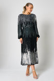 Lena Black Sequin Midi Dress