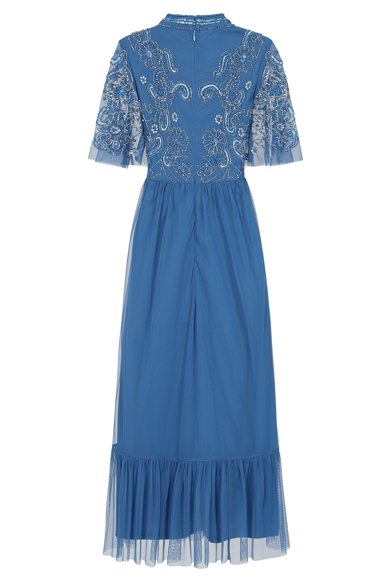 Lena Blue Embellished Midi Dress