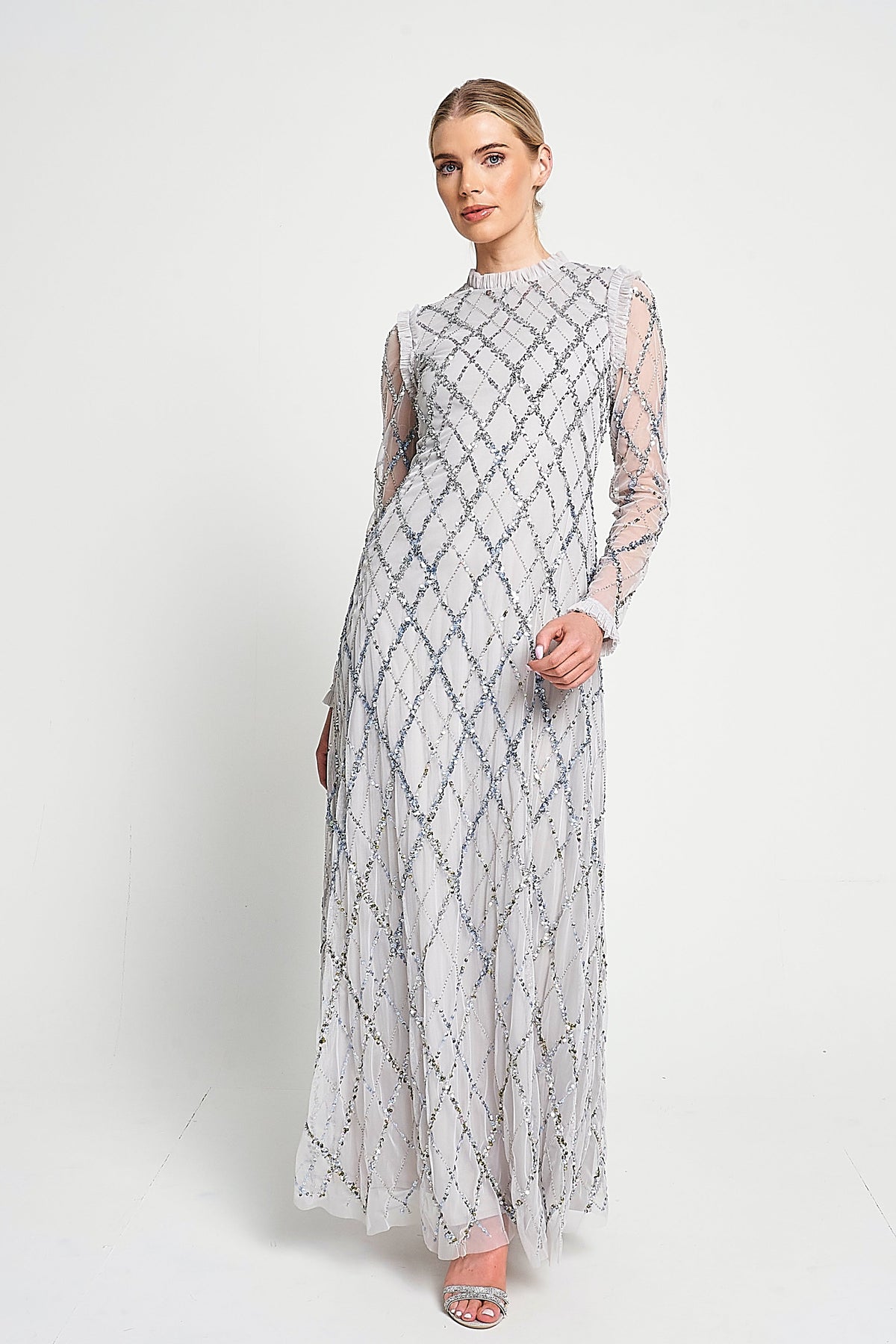 Lise Grey Sequin Maxi Dress