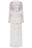 Lorea Floral Embroidered Maxi Dress - White