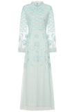 Loretta Embroidered Maxi Dress - Aqua