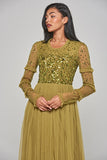 Lorna Sequin Maxi Dress - Willow Green