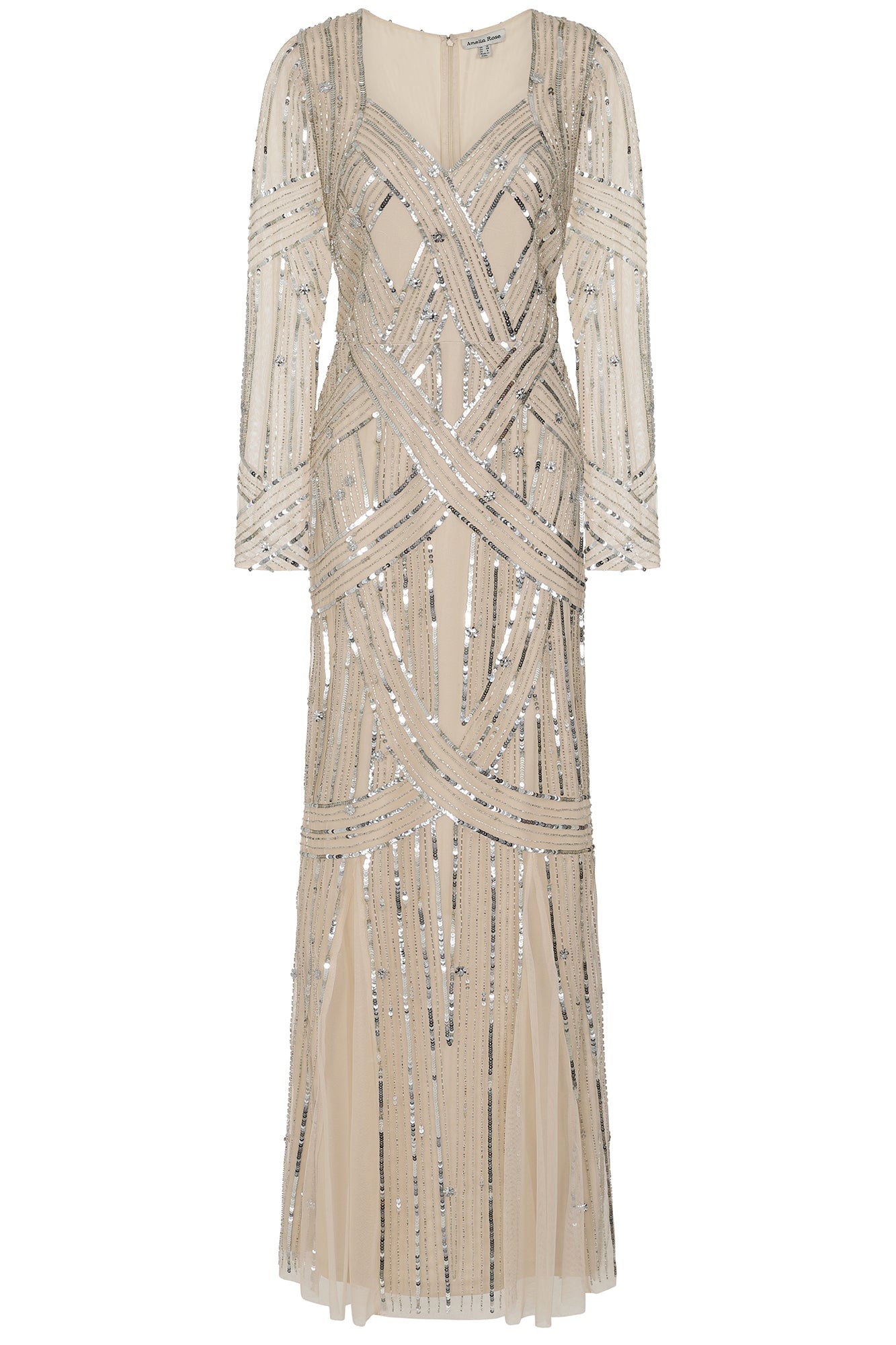 Lorraine Embellished Maxi Dress - Champagne