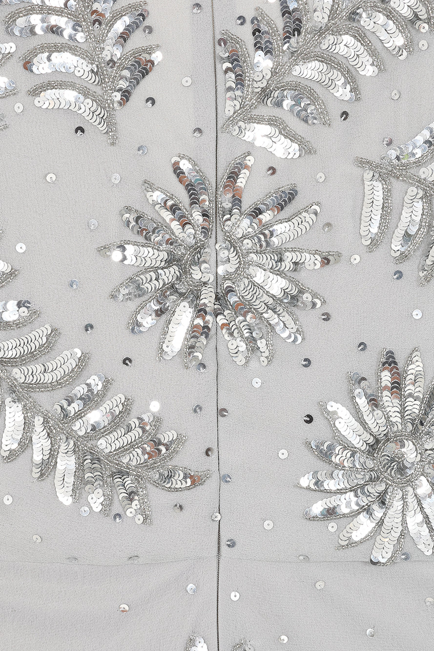 Lucy Grey Embellished Midi Dress