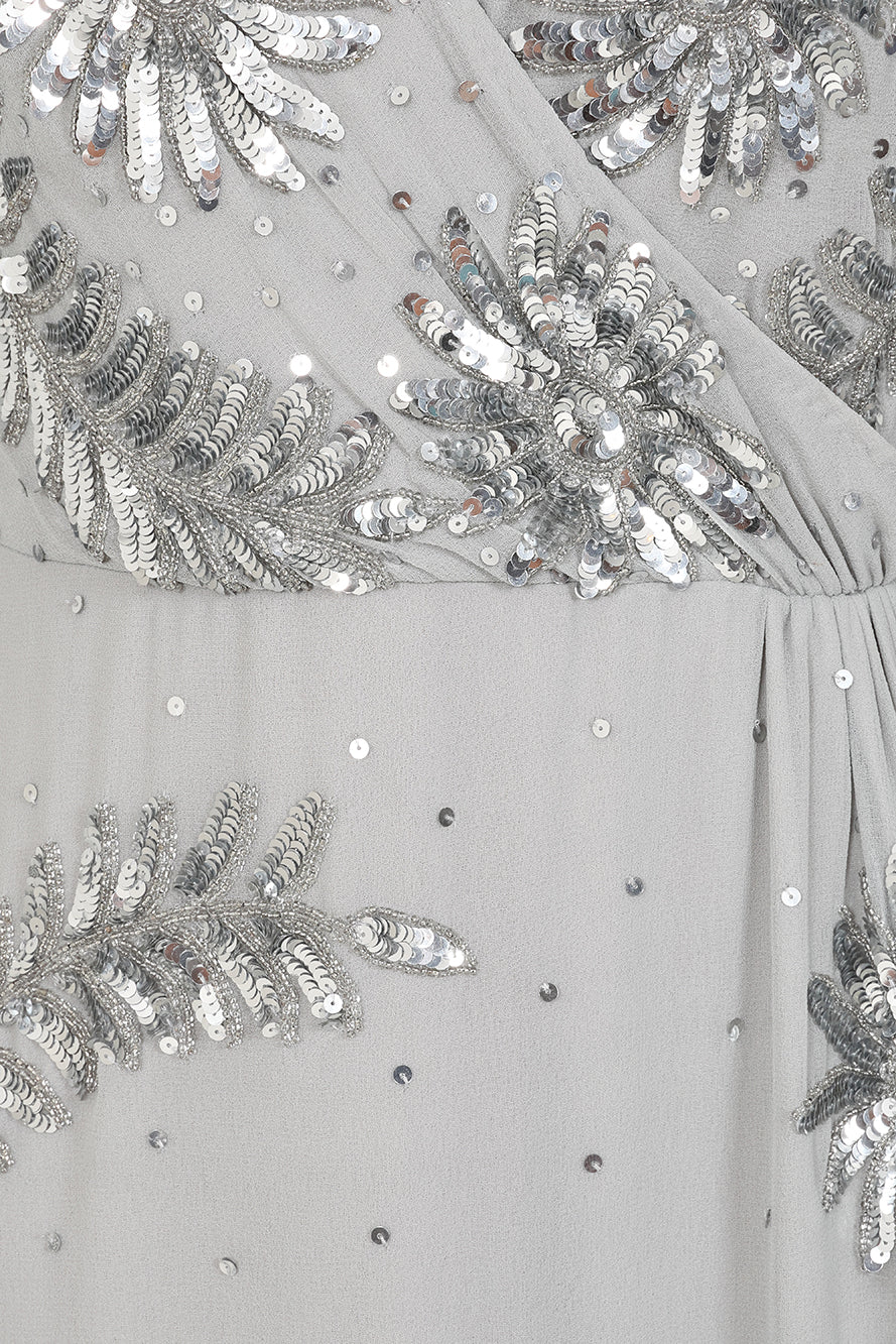 Lucy Grey Embellished Midi Dress