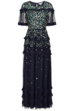 Lydia Sequin Maxi Dress - Navy