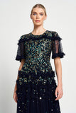 Lydia Sequin Maxi Dress - Navy