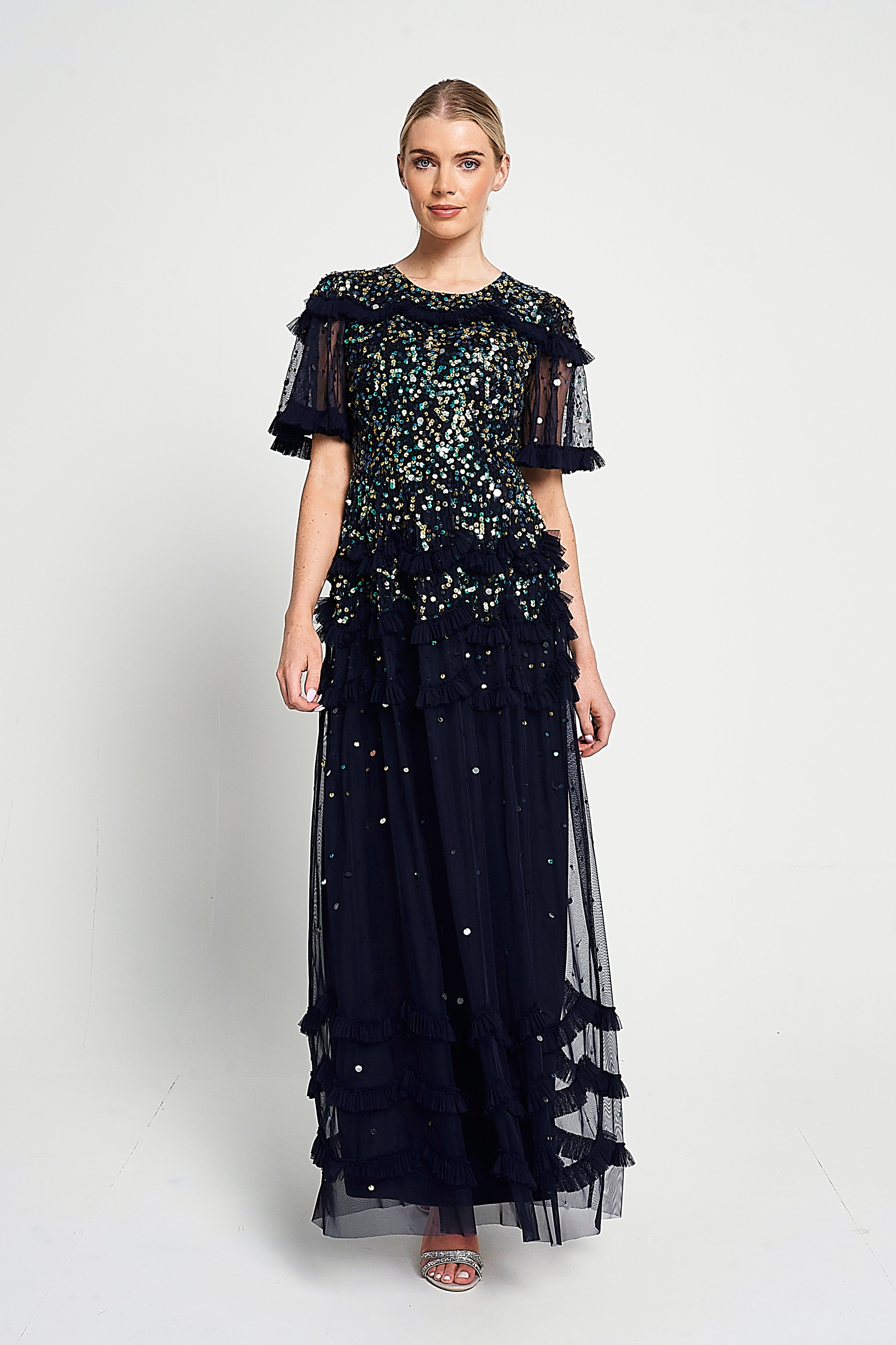 Lydia Sequin Maxi Dress - Navy