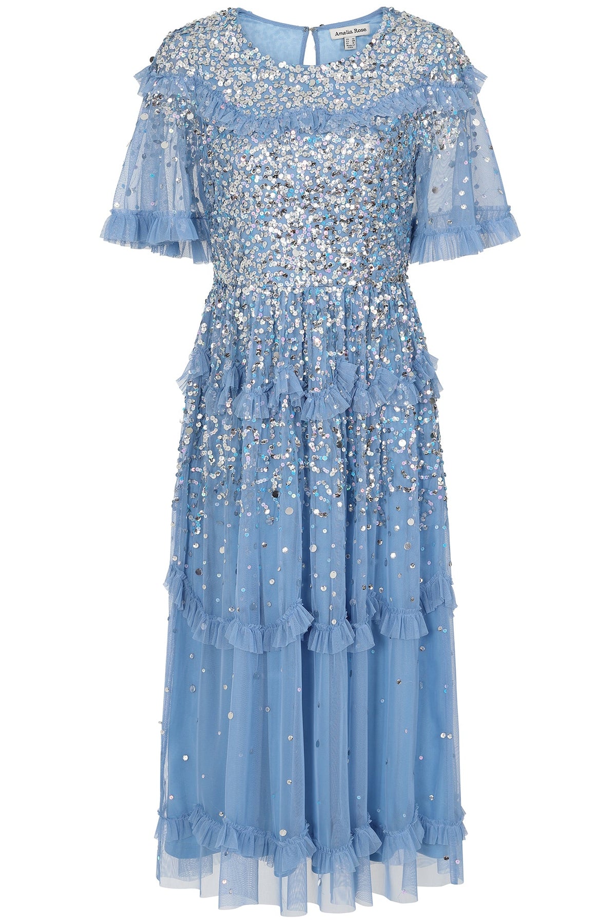 Lynne Sequin Midi Dress - Powder Blue