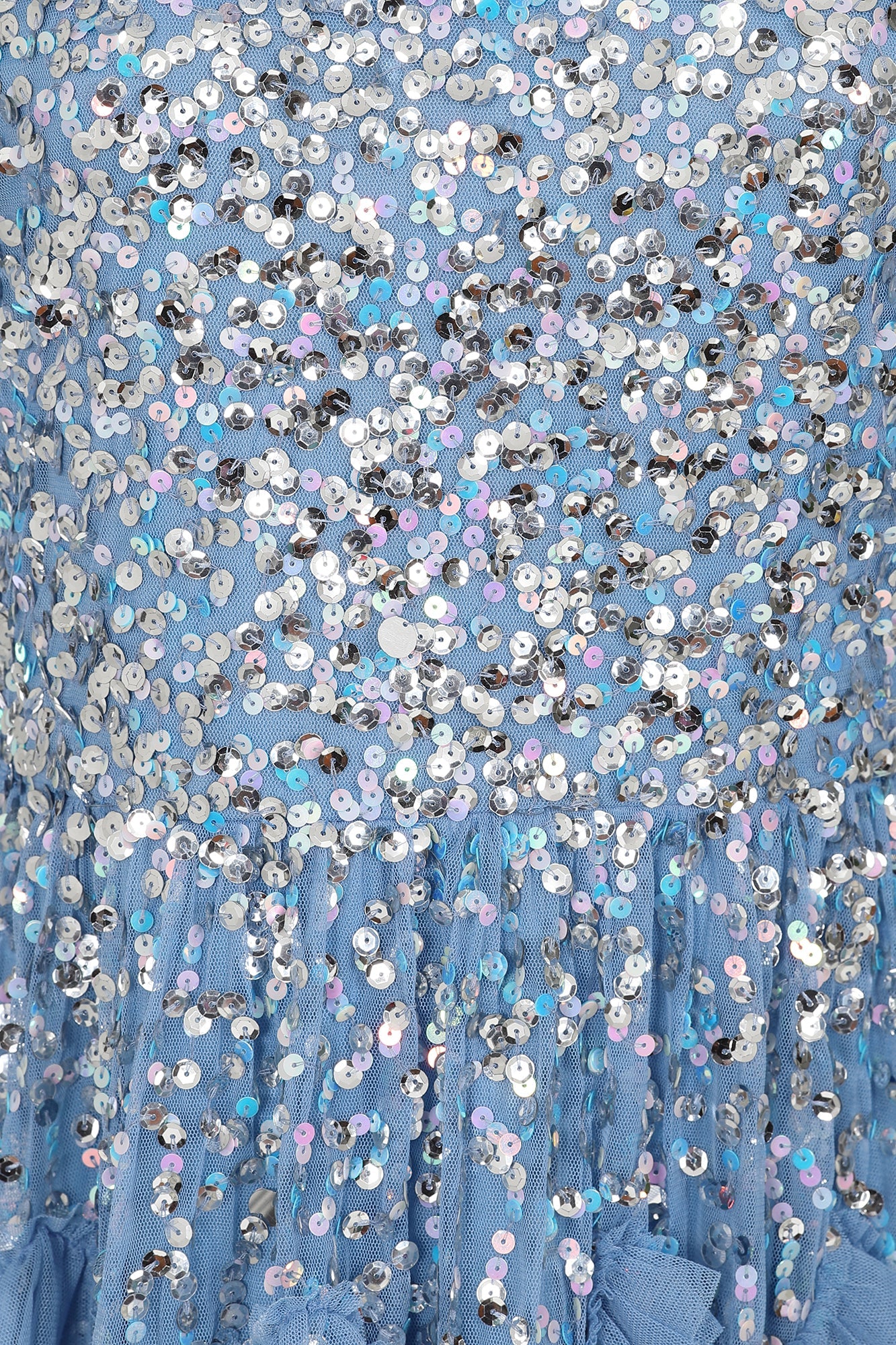 Lynne Sequin Midi Dress - Powder Blue