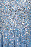 Lynne Sequin Midi Dress - Powder Blue