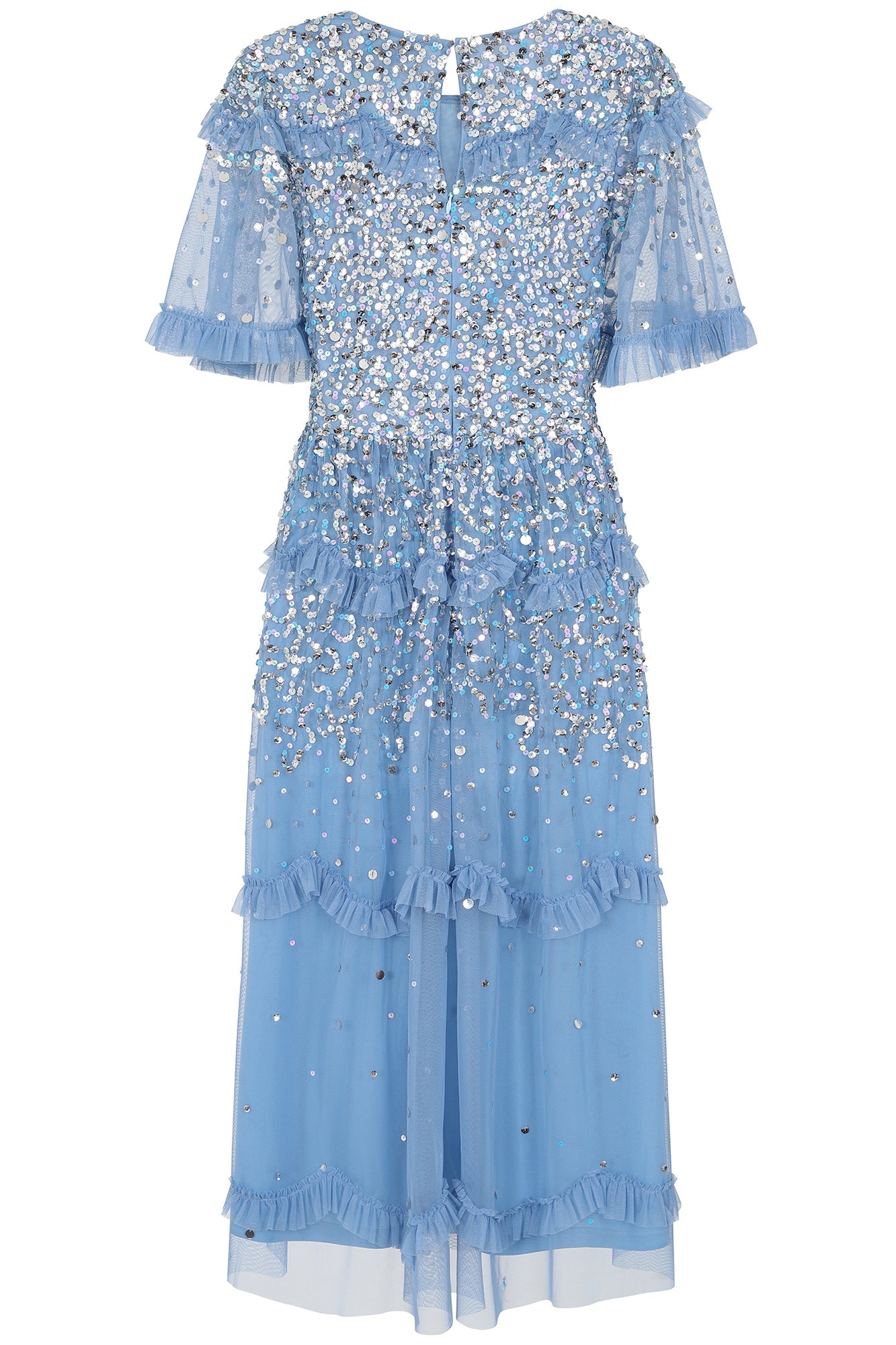 Lynne Sequin Midi Dress - Powder Blue