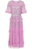 Lynne Sequin Midi Dress - Pink