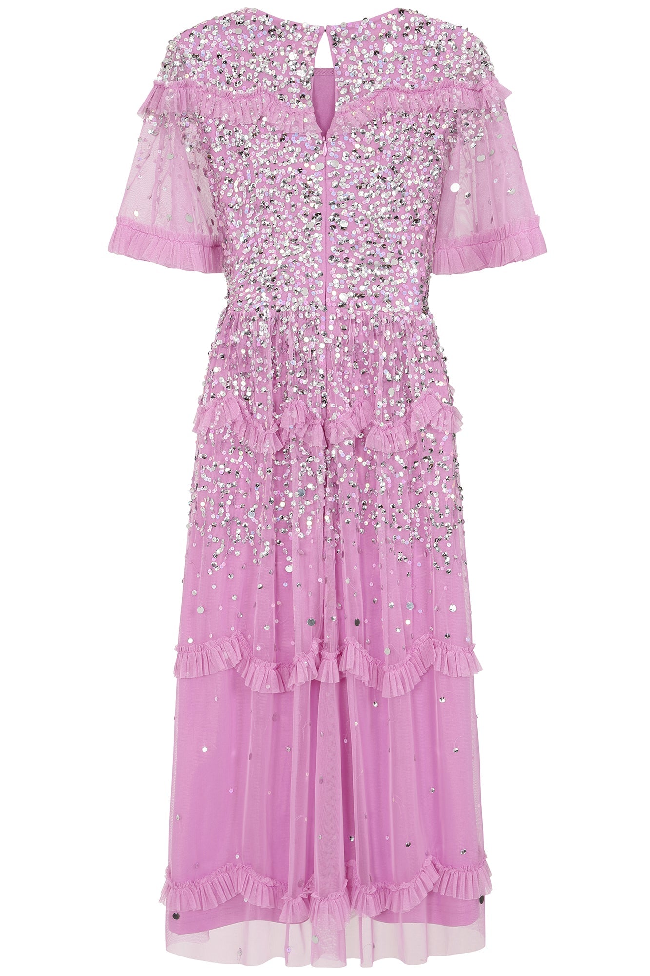 Lynne Sequin Midi Dress - Pink