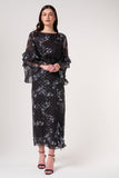 Lyra Black Floral Print Midaxi Dress