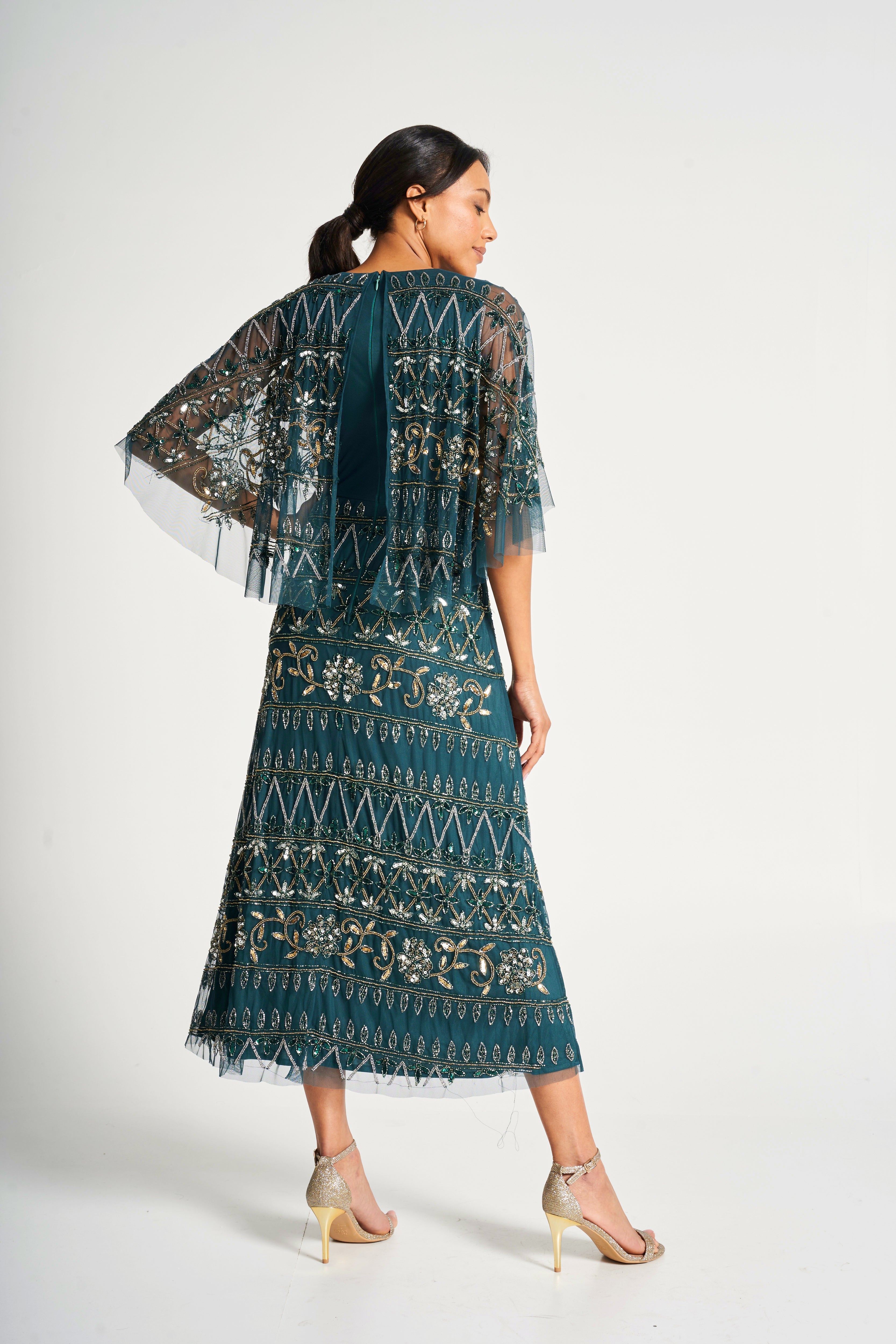 Mahonia Green Embellished Midaxi Dress