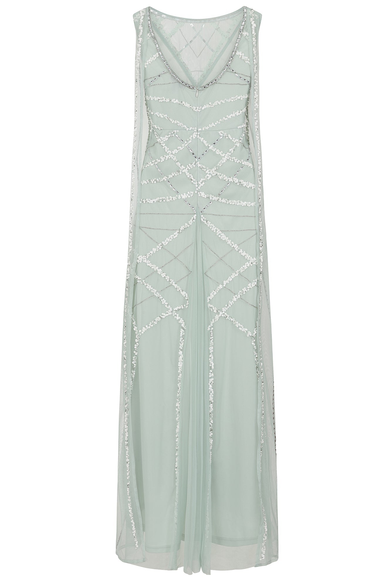 Marcia Aqua Sequin Maxi Dress