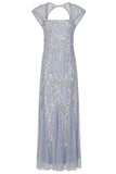 Maria Embellished Maxi Dress in Blue