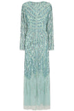 Marina Aqua Embellished Maxi Dress