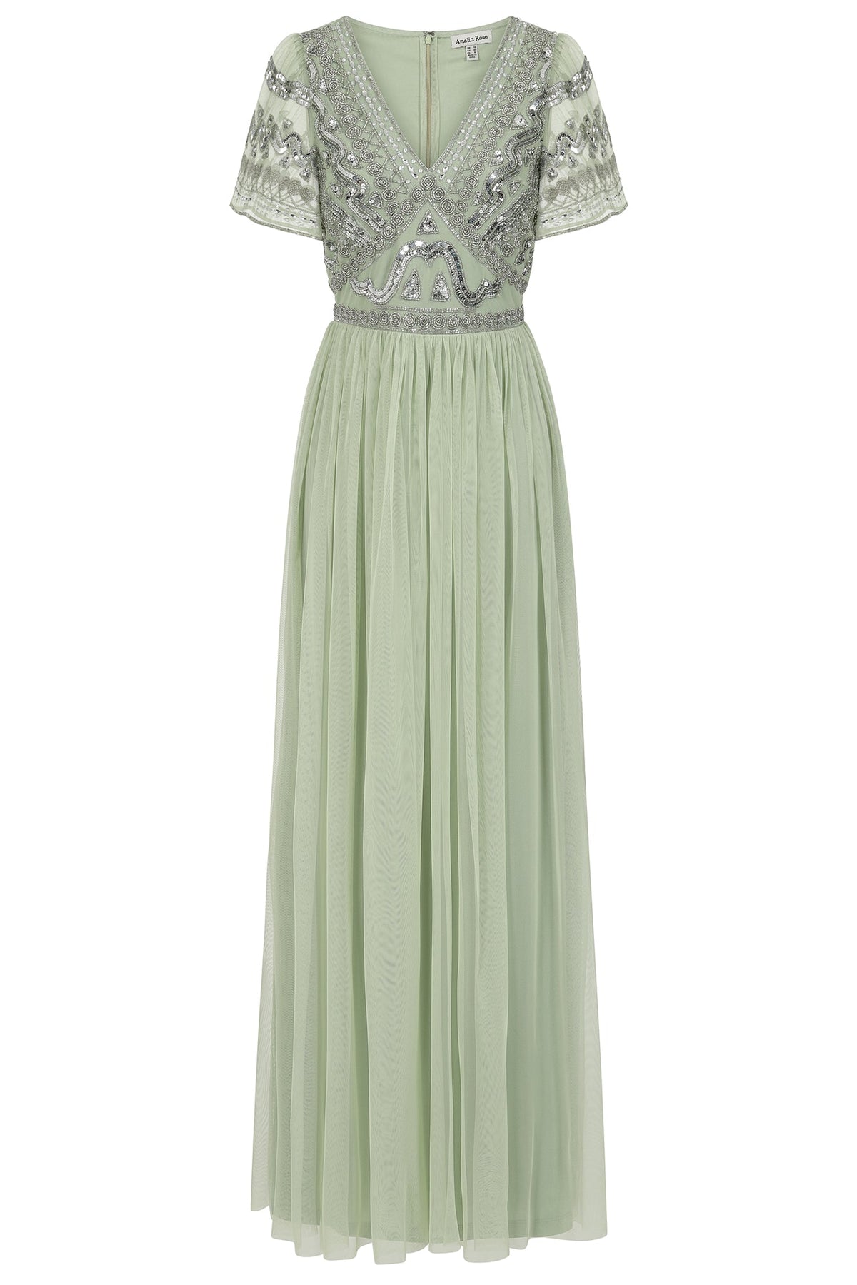 Maude Embellished Maxi Dress - Light Green