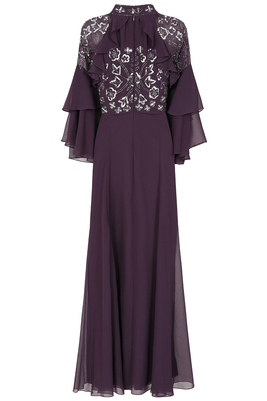 Maura Purple Embellished Maxi Dress