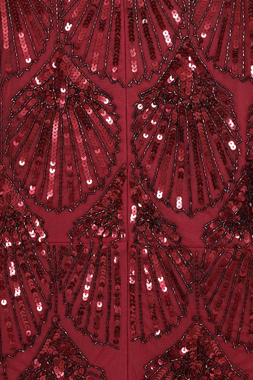 Maxine Burgundy Embellished Maxi Dress