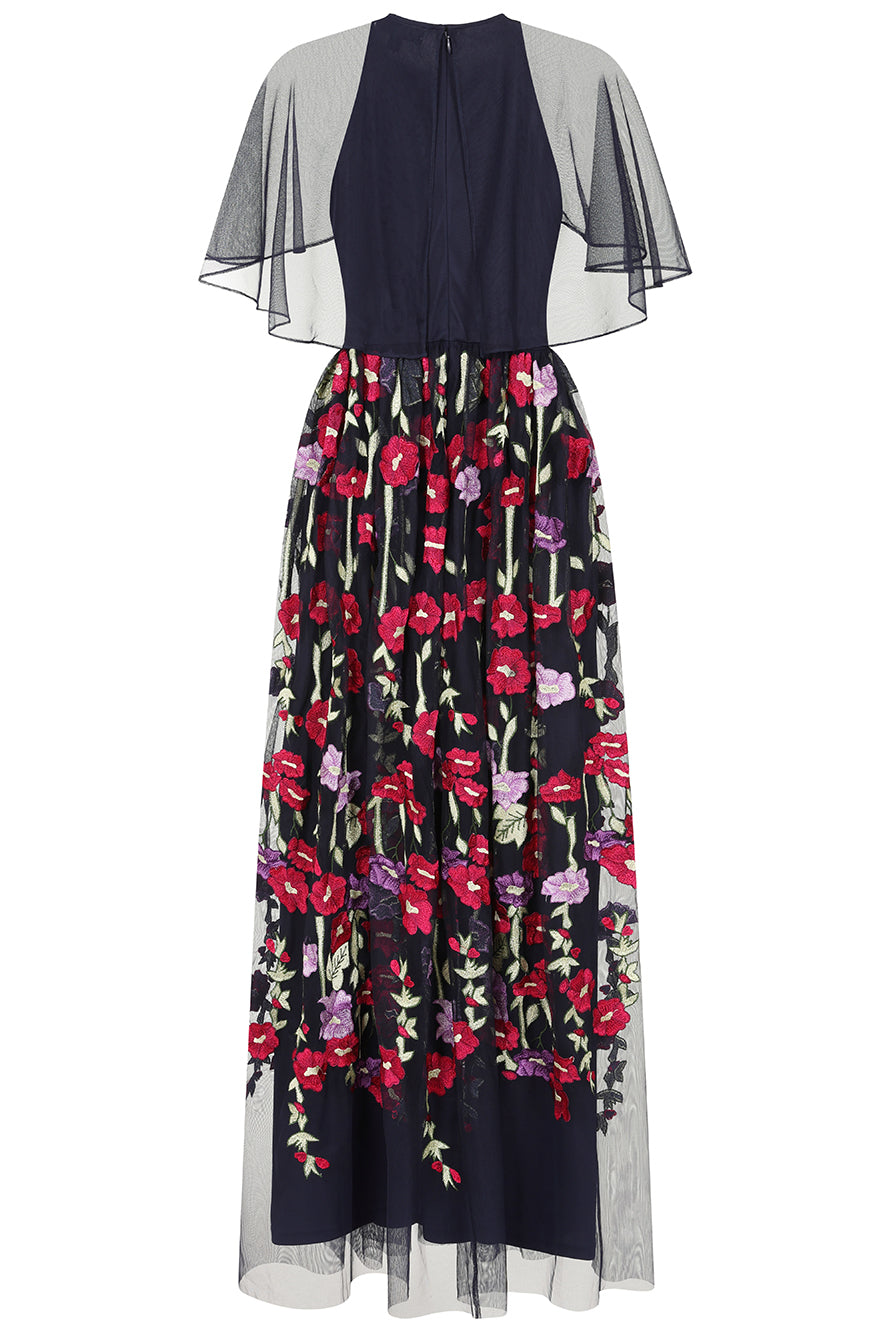 Meadow Navy Floral Embroidered Maxi Dress