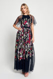 Meadow Navy Floral Embroidered Maxi Dress