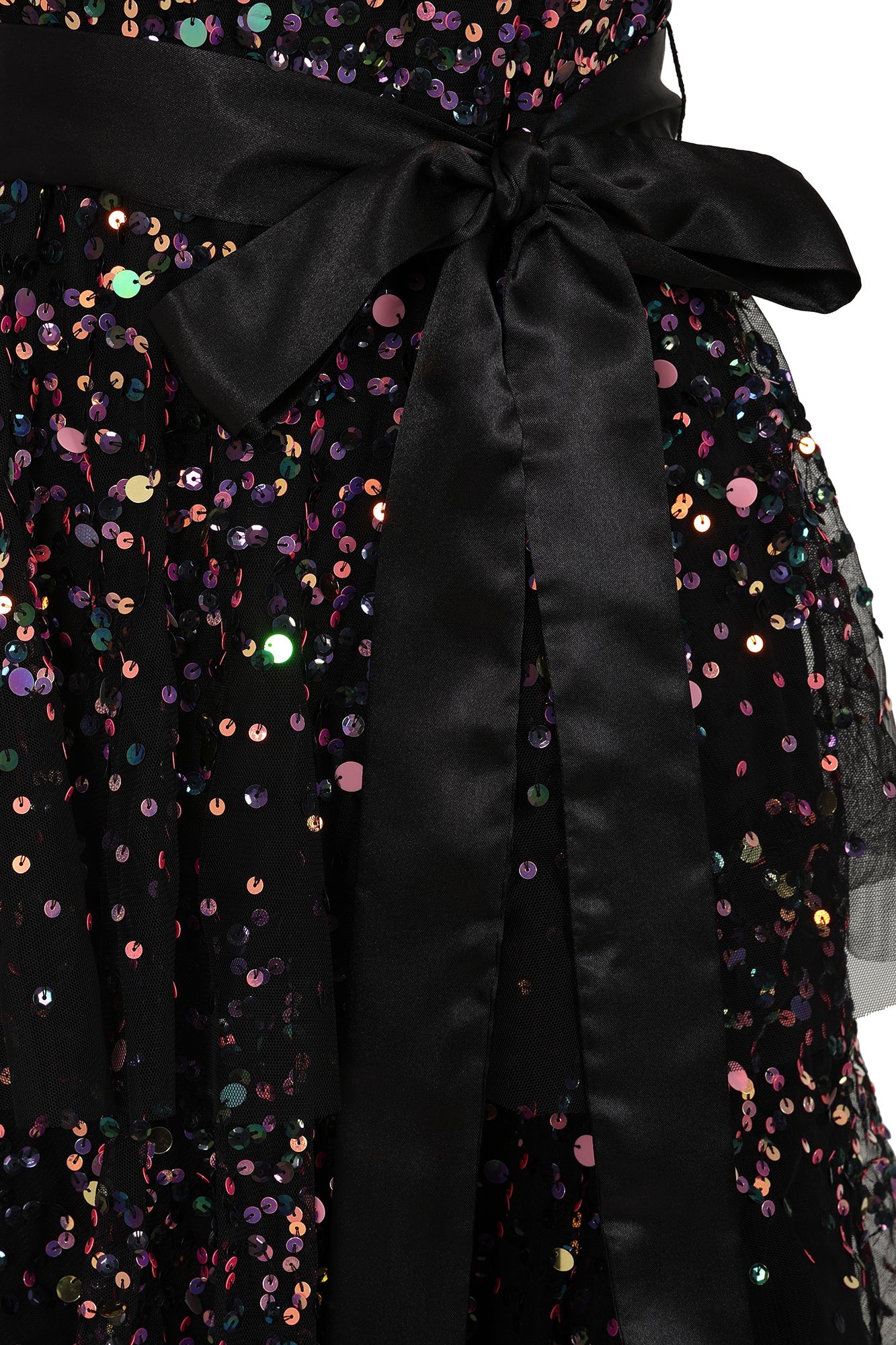 Medora Black Sequin Midi Dress