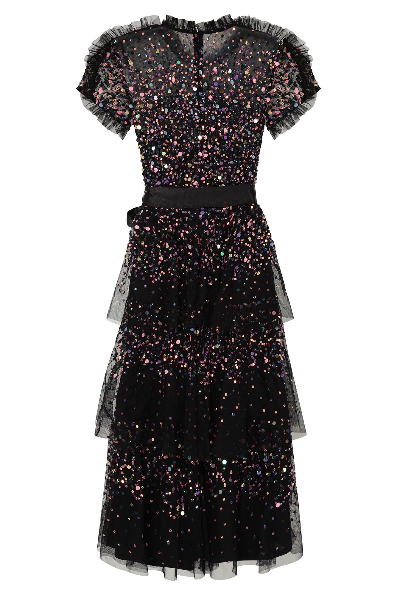 Medora Black Sequin Midi Dress