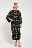 Melantha Black Floral Embellished Midaxi Dress